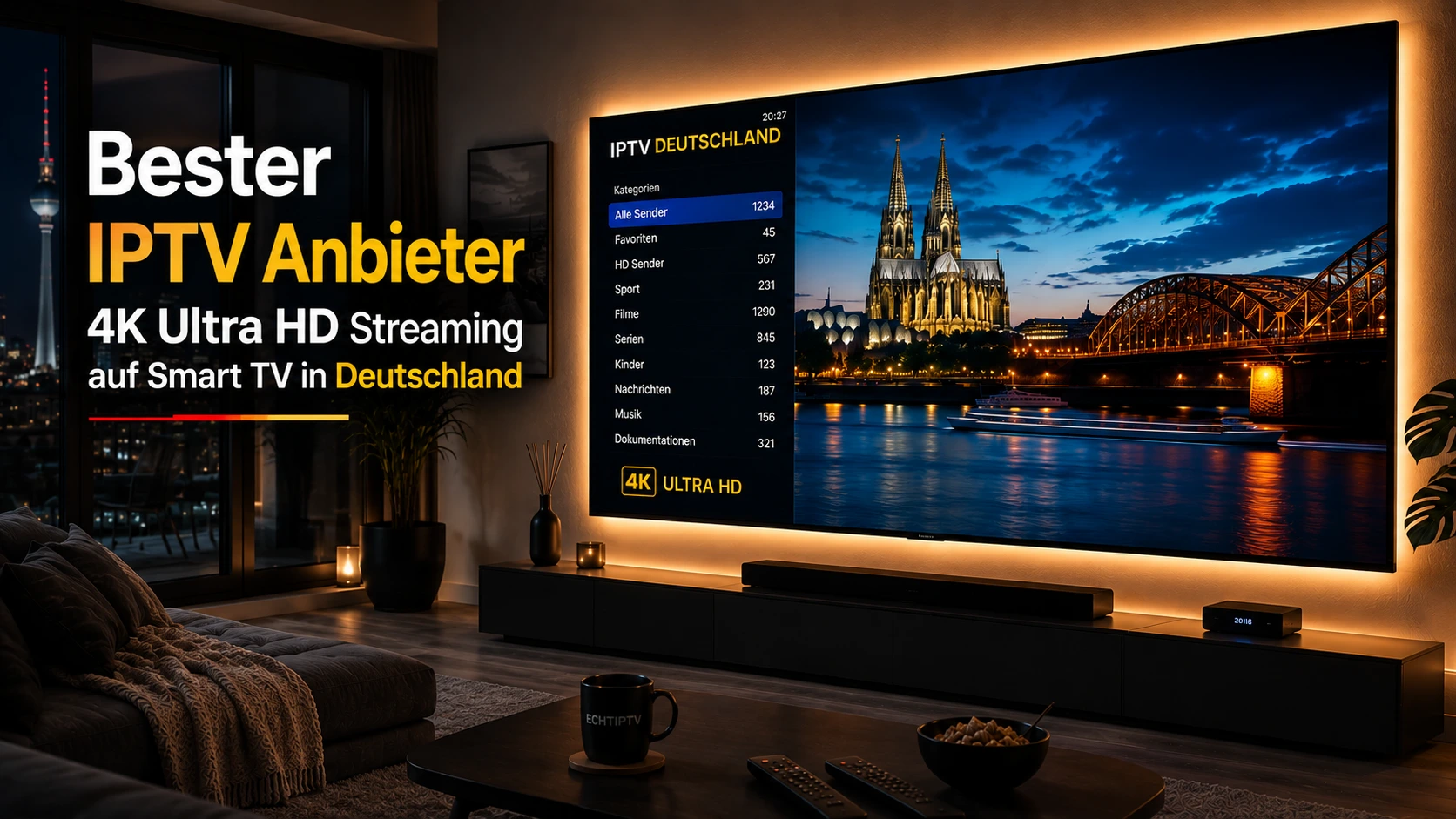 Bester IPTV Anbieter 4K Ultra HD Streaming auf Smart TV in Deutschland